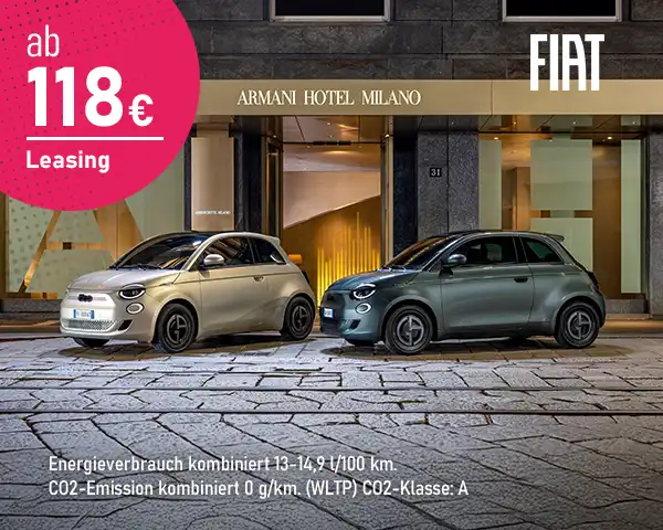 Fiat 500e – Dein perfekter Elektroflitzer Stylisch, effizient und 100 % elektrisch – jetzt ab 118 € im Leasing!